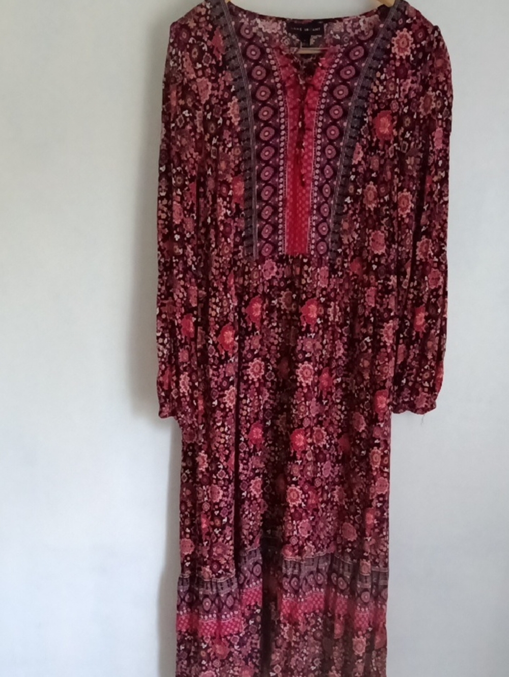 Lane Bryant Burgundy Floral Maxi Dress